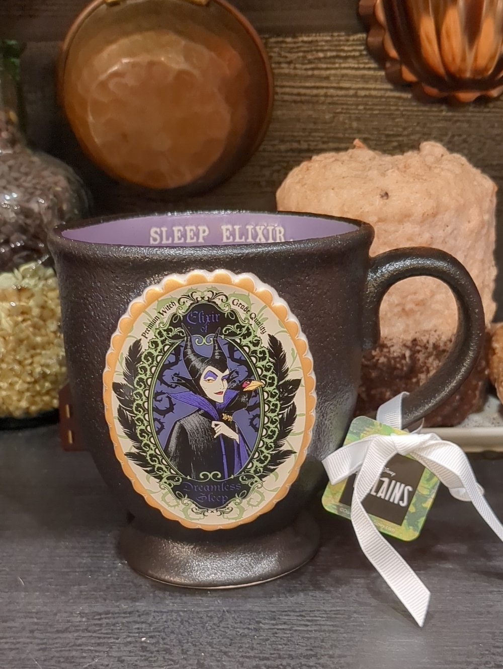 Disney Black and Purple Maleficent 'Sleep Elixir' Ceramic Mug NWT 16oz
